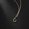 Silver Hollow Drop-Shaped Diamond-Studded Necklace